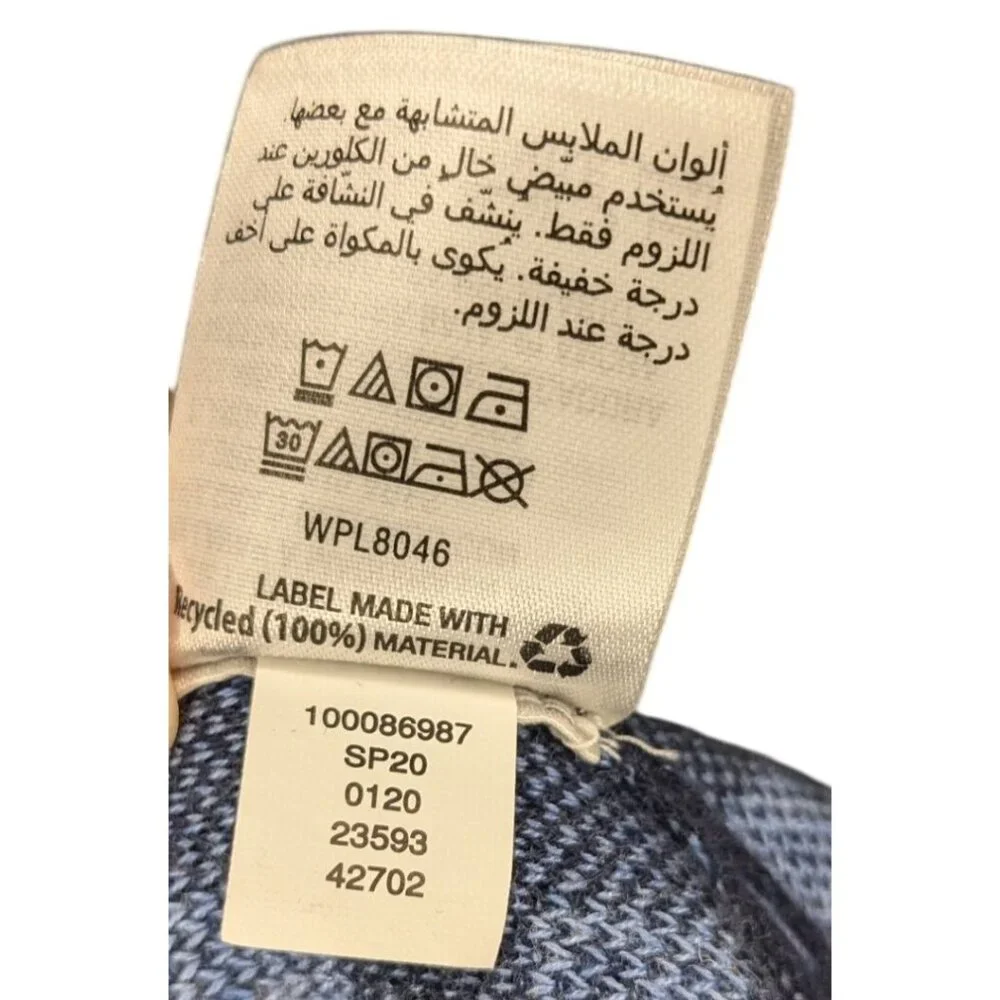 Charter Club Navy & Light Blue Checkered Button-Front Cardigan XXL Cotton Blend - Picture 6 of 13